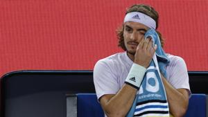 Greece's Stefanos Tsitsipas during his third round singles match against Canada's Milos Raonic at the Australian Open.(AP) Greece's Stefanos Tsitsipas during his third round singles match against Canada's Milos Raonic at the Australian Open.(AP)
