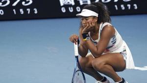 Japan's Naomi Osaka reacts during her third round loss to Coco Gauff.(AP) Japan's Naomi Osaka reacts during her third round loss to Coco Gauff.(AP)