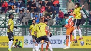 File image of Real Kashmir FC.(PTI) File image of Real Kashmir FC.(PTI)
