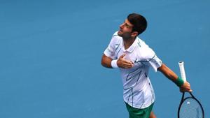 Serbia’s Novak Djokovic celebrates winning his match.(REUTERS) Serbia’s Novak Djokovic celebrates winning his match.(REUTERS)