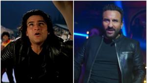 Saif Ali Khan in a still from the original Ole Ole (L) and the Ole Ole remix in Jawaani Jaaneman Saif Ali Khan in a still from the original Ole Ole (L) and the Ole Ole remix in Jawaani Jaaneman