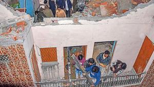 Five people - four children and one teacher - were killed when a portion of an under-construction tuition centre in Delhi’s Bhajanpura collapsed on the evening of Jan 25, 2020.(HT Photo) Five people - four children and one teacher - were killed when a portion of an under-construction tuition centre in Delhi’s Bhajanpura collapsed on the evening of Jan 25, 2020.(HT Photo)