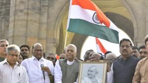 Former Union finance minister Yashwant Sinha’s ‘Gandhi Shanti Yatra’ had started from Mumbai on January 9.(Satish Bate/HT Photo) Former Union finance minister Yashwant Sinha’s ‘Gandhi Shanti Yatra’ had started from Mumbai on January 9.(Satish Bate/HT Photo)