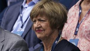 Former Australian Open champion Margaret Court watches the men's fourth round match.(AP) Former Australian Open champion Margaret Court watches the men's fourth round match.(AP)