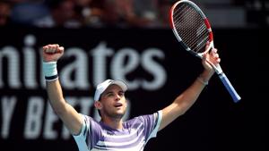 Austria's Dominic Thiem celebrates winning his match against France's Gael Monfils.(REUTERS) Austria's Dominic Thiem celebrates winning his match against France's Gael Monfils.(REUTERS)