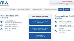 MAT CBT admit card 2020. (Screengrab) MAT CBT admit card 2020. (Screengrab)
