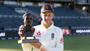 England's Joe Root poses for a photograph as he celebrates with the Basil D'Oliveira trophy(REUTERS) England's Joe Root poses for a photograph as he celebrates with the Basil D'Oliveira trophy(REUTERS)