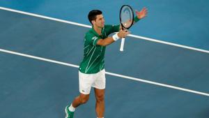 Serbia's Novak Djokovic celebrates after his match against Canada's Milos Raonic.(REUTERS) Serbia's Novak Djokovic celebrates after his match against Canada's Milos Raonic.(REUTERS)