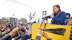 Delhi chief minister Arvind Kejriwal during a road show at Brij Puri, northeast Delhi, Tuesday, Jan 28, 2020.(. Sushil Kumar/HT Photo) Delhi chief minister Arvind Kejriwal during a road show at Brij Puri, northeast Delhi, Tuesday, Jan 28, 2020.(. Sushil Kumar/HT Photo)