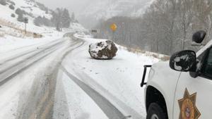 Twitter can’t keep calm about this “large boulder the size of a small boulder”.(Twitter/@SheriffAlert) Twitter can’t keep calm about this “large boulder the size of a small boulder”.(Twitter/@SheriffAlert)