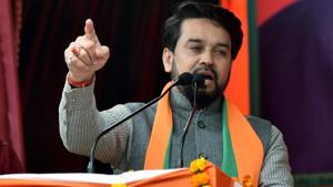 Anurag Thakur and Parvesh Verma will continue to campaign for the party as the Election Commission has not asked to stop their campaigns, stressed Ashok Goel.(ANI Photo)) Anurag Thakur and Parvesh Verma will continue to campaign for the party as the Election Commission has not asked to stop their campaigns, stressed Ashok Goel.(ANI Photo))