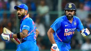 File image of Virat Kohli with Rohit Sharma.(PTI) File image of Virat Kohli with Rohit Sharma.(PTI)