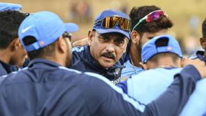 File image: India coach Ravi Shastri, center, talks to the players(AP) File image: India coach Ravi Shastri, center, talks to the players(AP)
