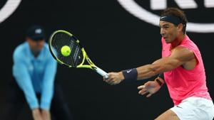 Spain's Rafael Nadal in action during his quarter final match against Austria's Dominic Thiem.(REUTERS) Spain's Rafael Nadal in action during his quarter final match against Austria's Dominic Thiem.(REUTERS)