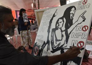 An interesting aspect of the work of these young poets - men like Hussain Haidry, Vrun Grover and Amir Aziz - is that it is open-source. They are happy for it to be quoted, shared, even modified. And as a result, it is being embraced at rallies, used online, recited at protests and gatherings.(HT File Photo) An interesting aspect of the work of these young poets - men like Hussain Haidry, Vrun Grover and Amir Aziz - is that it is open-source. They are happy for it to be quoted, shared, even modified. And as a result, it is being embraced at rallies, used online, recited at protests and gatherings.(HT File Photo)