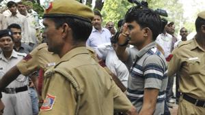 Akshay Thakur on his way to court in Delhi in this file photo.(Sonu Mehta/Hindustan Times) Akshay Thakur on his way to court in Delhi in this file photo.(Sonu Mehta/Hindustan Times)