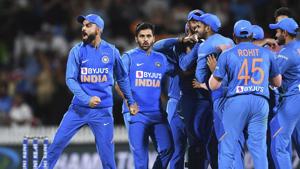 India captain Virat Kohli celebrates as the game is tied and goes to a super over during the Twenty/20 cricket international between India and New Zealand in Hamilton, New Zealand, Wednesday, Jan. 29, 2020.(AP) India captain Virat Kohli celebrates as the game is tied and goes to a super over during the Twenty/20 cricket international between India and New Zealand in Hamilton, New Zealand, Wednesday, Jan. 29, 2020.(AP)
