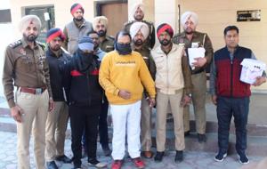 The accused in police custody in Khanna on Thursday.(HT PHOTO) The accused in police custody in Khanna on Thursday.(HT PHOTO)