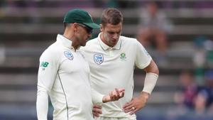 South Africa's Faf du Plessis and Anrich Nortje(REUTERS) South Africa's Faf du Plessis and Anrich Nortje(REUTERS)