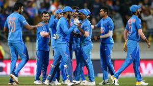 Team India celebrate during the 4th T20I.(@imVkohli) Team India celebrate during the 4th T20I.(@imVkohli)