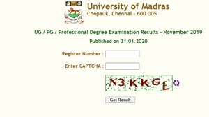 Madras University Result 2020 declared(Madras University) Madras University Result 2020 declared(Madras University)