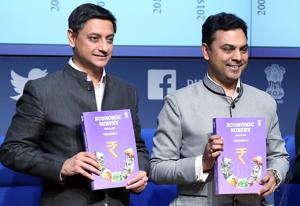Principal Economic Adviser to the Ministry of Finance, Sanjeev Sanyal, and Chief Economic Advisor, Krishnamurthy Subramanian, releasing Economic Survey 2019-20 during the press conference, in New Delhi(ANI) Principal Economic Adviser to the Ministry of Finance, Sanjeev Sanyal, and Chief Economic Advisor, Krishnamurthy Subramanian, releasing Economic Survey 2019-20 during the press conference, in New Delhi(ANI)