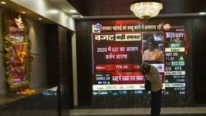 The live telecast of Budget 2020 speech of Finance Minister Nirmala Sitharaman at the Bombay Stock Exchange (BSE) on Saturday.(Anshuman Poyrekar/HT Photo) The live telecast of Budget 2020 speech of Finance Minister Nirmala Sitharaman at the Bombay Stock Exchange (BSE) on Saturday.(Anshuman Poyrekar/HT Photo)