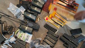 The weapons and other stuff recovered from the slain terrorists by the police. The weapons and other stuff recovered from the slain terrorists by the police.