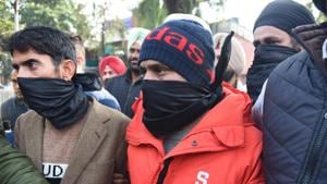 Three of the accused in the custody of special task force of Punjab Police in Amritsar on Friday, Jan 31, 2020.(Sameer Sehgal/HT) Three of the accused in the custody of special task force of Punjab Police in Amritsar on Friday, Jan 31, 2020.(Sameer Sehgal/HT)