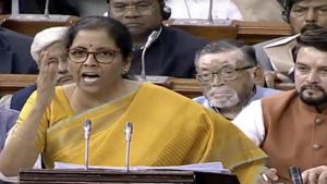 Finance Minister Nirmala Sitharaman presents the Union Budget 2020-21 at the Parliament, in New Delhi on Saturday.(ANI) Finance Minister Nirmala Sitharaman presents the Union Budget 2020-21 at the Parliament, in New Delhi on Saturday.(ANI)