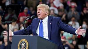 US President Donald Trump who has been railing against the trial in tweets and remarks, accused Democrats of “scamming” the country as the Senate moved towards the vote.(REUTERS PHOTO.) US President Donald Trump who has been railing against the trial in tweets and remarks, accused Democrats of “scamming” the country as the Senate moved towards the vote.(REUTERS PHOTO.)