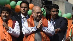 Home Minister Amit Shah will address an election rally in Delhi on Feb 2, 2010.(Biplov Bhuyan/HT File) Home Minister Amit Shah will address an election rally in Delhi on Feb 2, 2010.(Biplov Bhuyan/HT File)