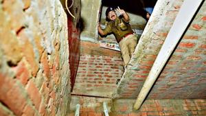 The bunker where Subhash Batham had taken 25 children hostage on January 30 and was later killed in police operation, in Farrukhabad.(Burhaan Kinu/HT photo) The bunker where Subhash Batham had taken 25 children hostage on January 30 and was later killed in police operation, in Farrukhabad.(Burhaan Kinu/HT photo)