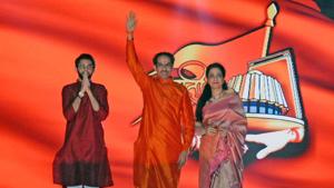 Maharashtra Chief Minister Uddhav Thackeray along with his son and state cabinet minister Aditya Thackeray and wife Rashmi Thackeray during a program on the occasion of Shiv Sena founder Balasaheb Thackeray's birth anniversary in Mumbai last month.(ANI Photo) Maharashtra Chief Minister Uddhav Thackeray along with his son and state cabinet minister Aditya Thackeray and wife Rashmi Thackeray during a program on the occasion of Shiv Sena founder Balasaheb Thackeray's birth anniversary in Mumbai last month.(ANI Photo)
