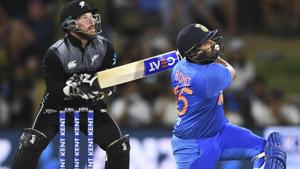 Rohit Sharma in action during the fifth T20I encounter between India and New Zealand.(AP) Rohit Sharma in action during the fifth T20I encounter between India and New Zealand.(AP)