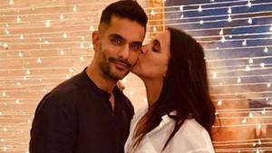 Angad Bedi with wife Neha Dhupia.(Instagram) Angad Bedi with wife Neha Dhupia.(Instagram)