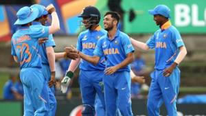 India face Pakistan in the U19 World Cup semifinal on Tuesday.(Twitter) India face Pakistan in the U19 World Cup semifinal on Tuesday.(Twitter)