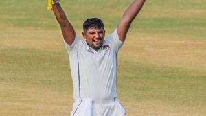 A file photo of Sarfaraz Khan.(Twitter) A file photo of Sarfaraz Khan.(Twitter)
