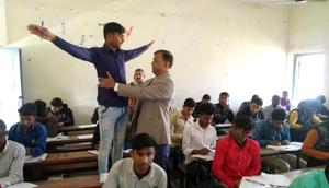 Chairman, Bihar School Examination Board, Anand Kishore is inspecting examinees at an examination centre during class 12th exams, conducted by Bihar School Examination Board in Patna. Bihar on Monday Feb 3, 2020.(Santosh Kumar/ HT) Chairman, Bihar School Examination Board, Anand Kishore is inspecting examinees at an examination centre during class 12th exams, conducted by Bihar School Examination Board in Patna. Bihar on Monday Feb 3, 2020.(Santosh Kumar/ HT)