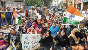 People protest against NRC, CAA and NPR in Kolkata on January 22, 2020.(PTI File) People protest against NRC, CAA and NPR in Kolkata on January 22, 2020.(PTI File)