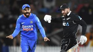 Hamilton: New Zealand's Tom Blundell is stumped by KL Rahul off the bowling of Kuldeep Yadav as Virat Kohli looks on(AP)