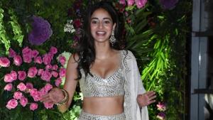 Ananya Panday at actor Armaan Jain's wedding reception in Mumbai.(IANS) Ananya Panday at actor Armaan Jain's wedding reception in Mumbai.(IANS)