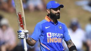 Virat Kohli in action during the first ODI between India and New Zealand.(AP) Virat Kohli in action during the first ODI between India and New Zealand.(AP)