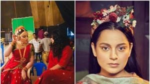 Kangana Ranaut is shooting for J Jayalalithaa biopic called Thalaivi in Chennai.(Instagram) Kangana Ranaut is shooting for J Jayalalithaa biopic called Thalaivi in Chennai.(Instagram)