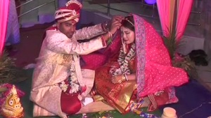 The couple getting married in West Bengal. (ANI photo) The couple getting married in West Bengal. (ANI photo)