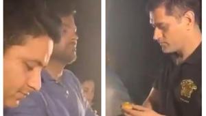 MS Dhoni served panipuri to former teammates RP Singh and Piyush Chawla(Screen grab) MS Dhoni served panipuri to former teammates RP Singh and Piyush Chawla(Screen grab)