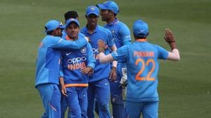 India in action during the U19 World Cup.(Getty Images) India in action during the U19 World Cup.(Getty Images)