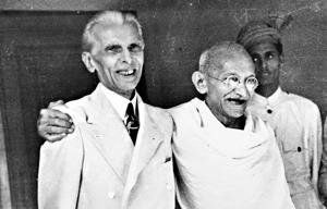 Muhammad Ali Jinnah with MK Gandhi in 1946.(Universal Images Group via Getty) Muhammad Ali Jinnah with MK Gandhi in 1946.(Universal Images Group via Getty)