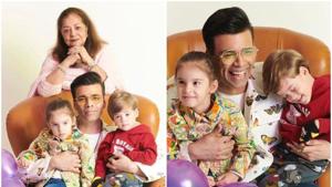 Karan Johar’s twins, Roohi and Yash, turned three on Friday.(Instagram) Karan Johar’s twins, Roohi and Yash, turned three on Friday.(Instagram)