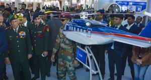 Chief of Defence Staff Gen Bipin Rawat visits stalls during the 11th edition of DefExpo, Lucknow, February 5. 2020(PTI) Chief of Defence Staff Gen Bipin Rawat visits stalls during the 11th edition of DefExpo, Lucknow, February 5. 2020(PTI)